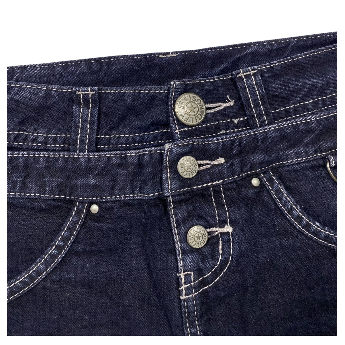 Maison Gilfy Double Waistband Low Rise Miniskirt