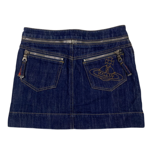 Vivienne Westwood Red Label Zipper Detail Mid Rise Denim Miniskirt