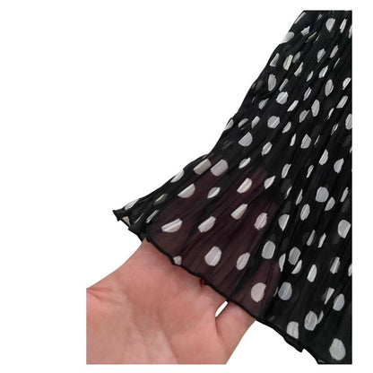 Lest Rose Sheer Polka Dot Pleated Milkmaid Top