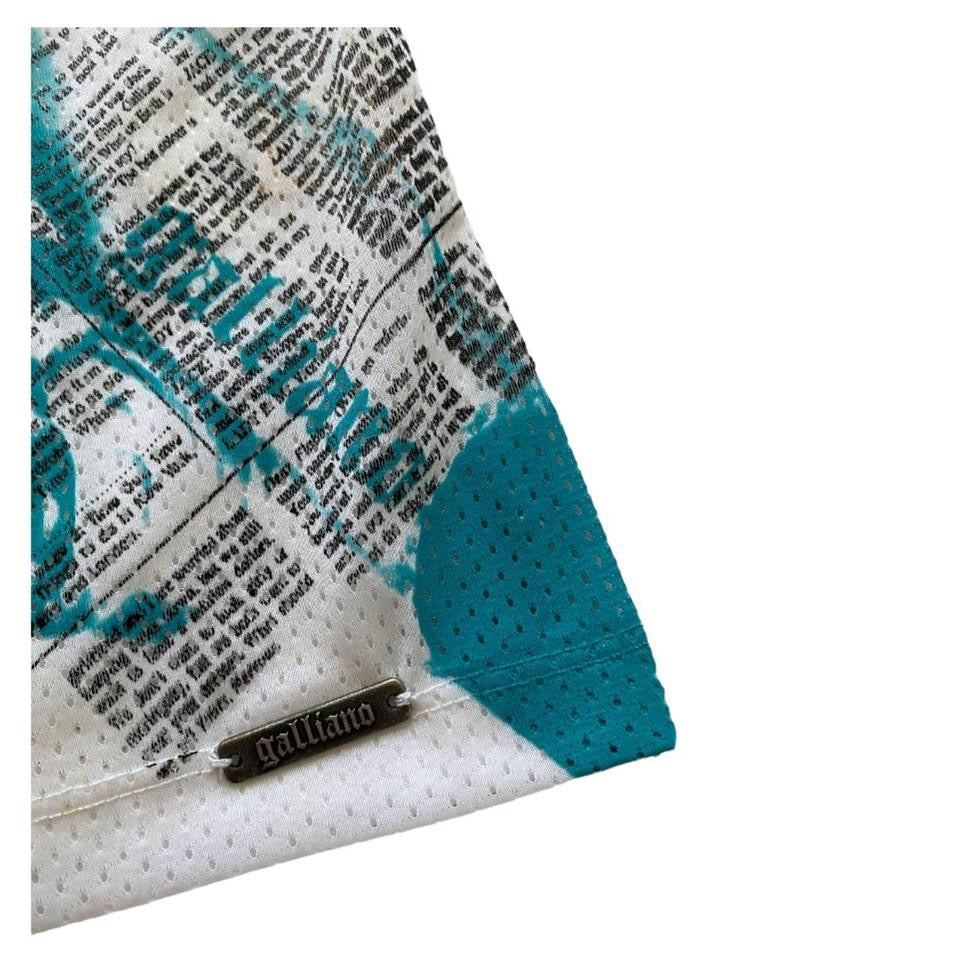 John Galliano Sporty Mesh Gazette Newspaper Top