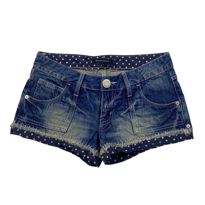 South Drive Polka Dot Trim Low Rise Denim Shorts
