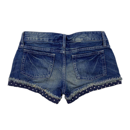 South Drive Polka Dot Trim Low Rise Denim Shorts