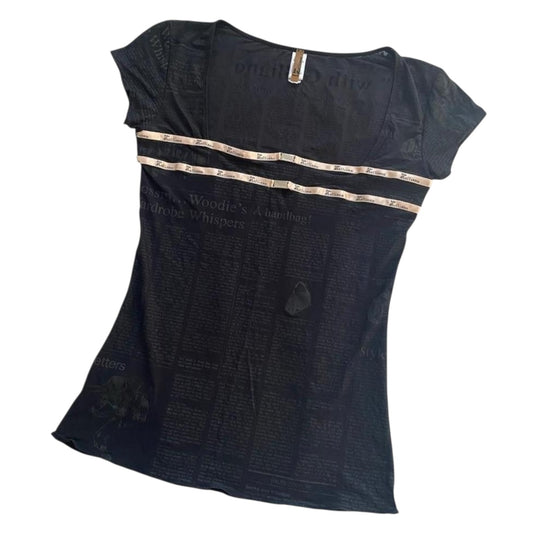 John Galliano Sheer Gazette Newspaper Top