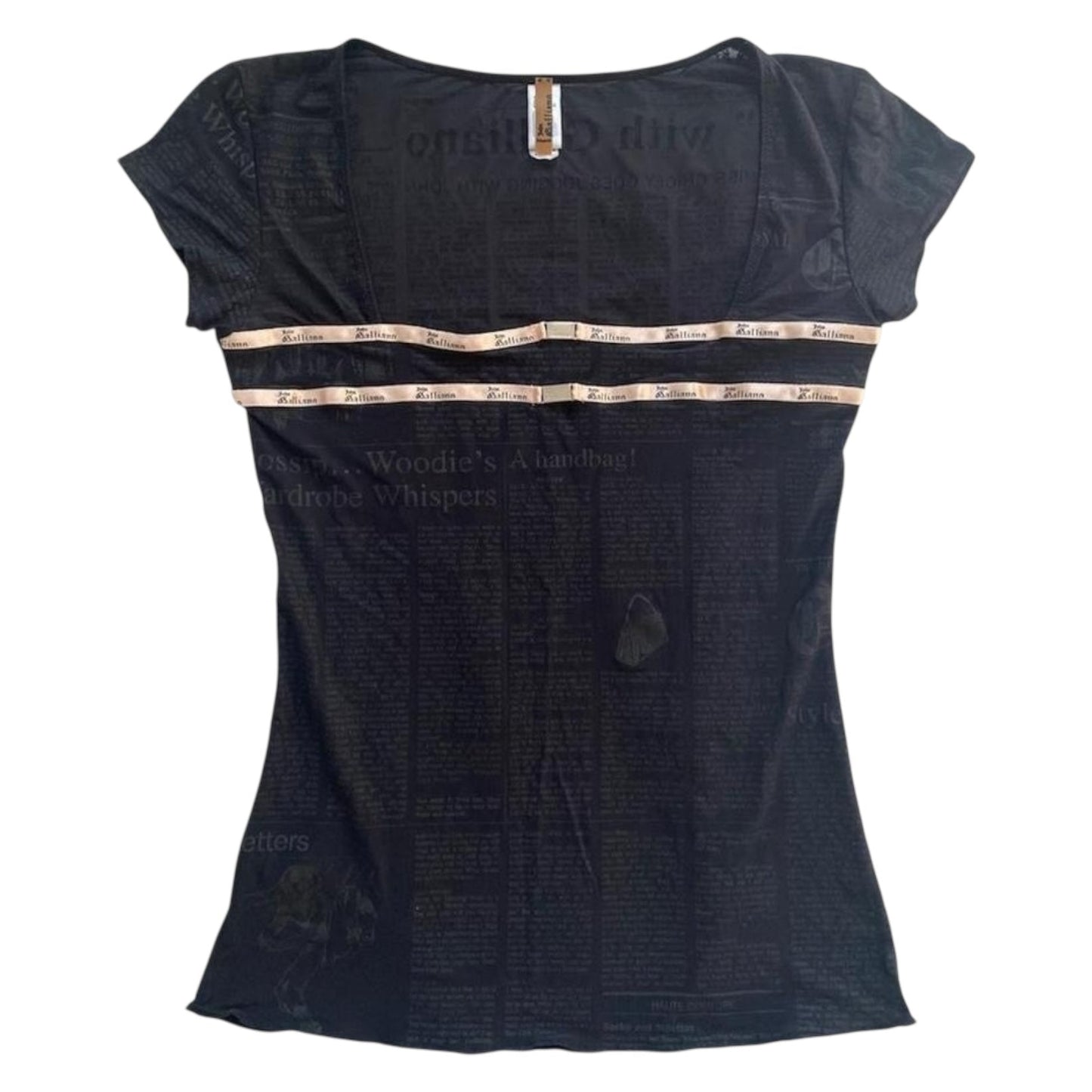 John Galliano Sheer Gazette Newspaper Top