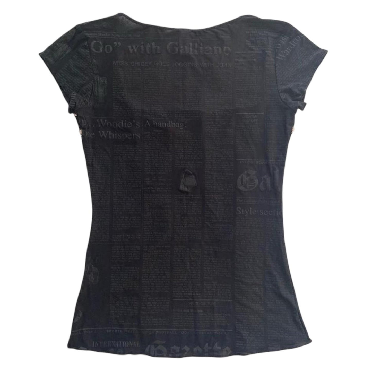John Galliano Sheer Gazette Newspaper Top
