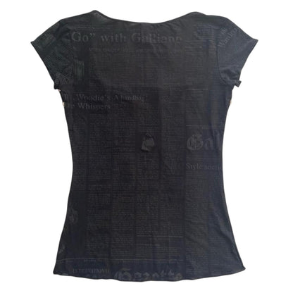 John Galliano Sheer Gazette Newspaper Top