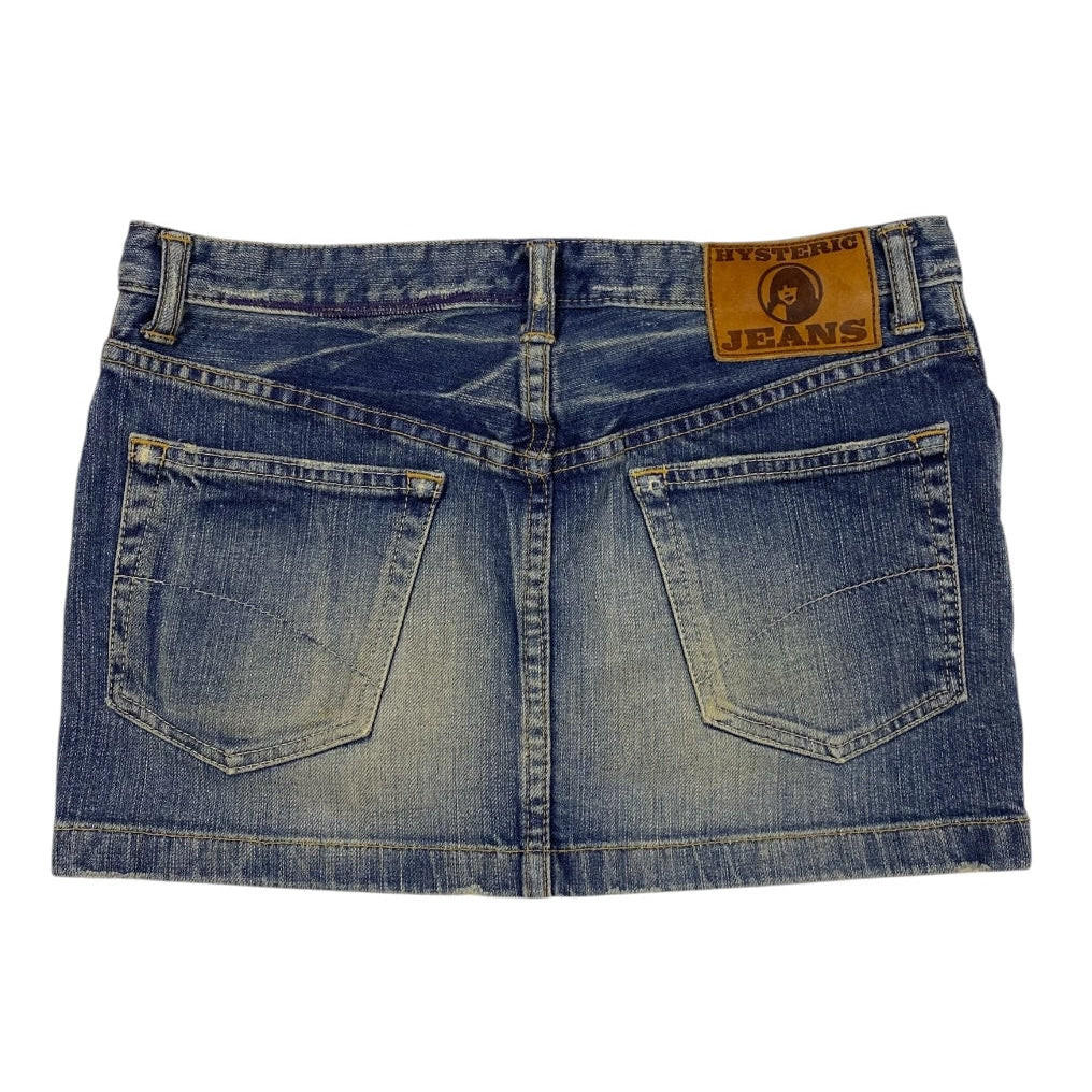 Hysteric Glamour Studded Low Rise Denim Micro Miniskirt