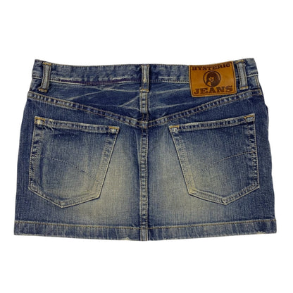 Hysteric Glamour Studded Low Rise Denim Micro Miniskirt