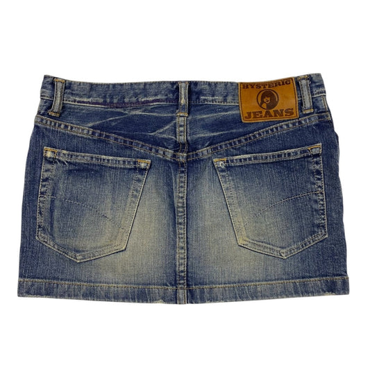 Hysteric Glamour Studded Low Rise Denim Micro Miniskirt