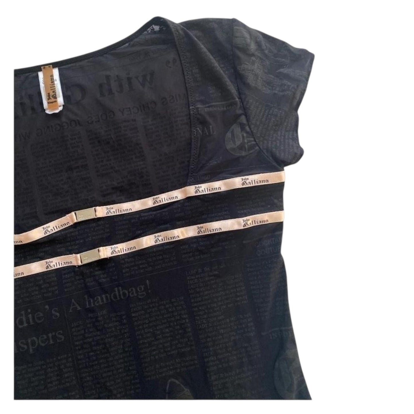 John Galliano Sheer Gazette Newspaper Top