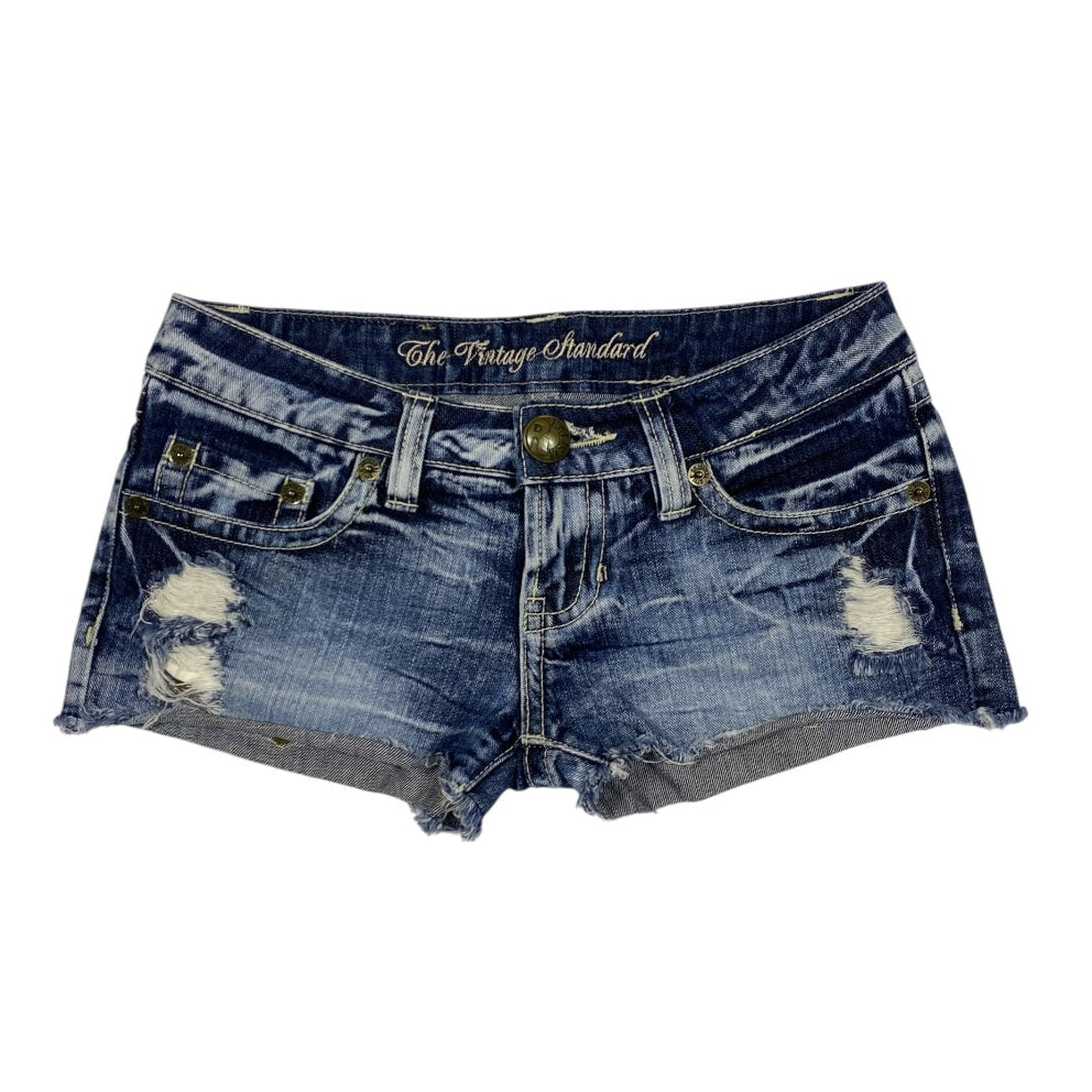 Original Jeans Leopard Fur Pocket Low Rise Denim Shorts