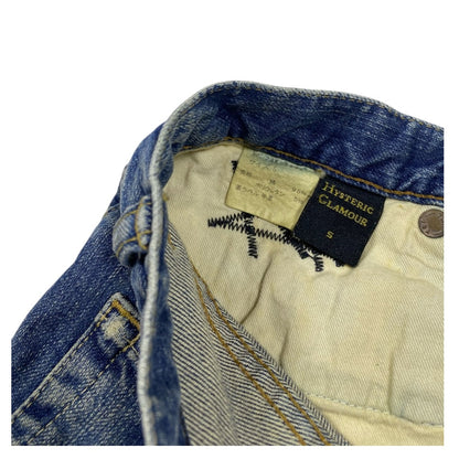 Hysteric Glamour Studded Low Rise Denim Micro Miniskirt