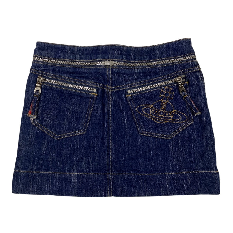 Vivienne Westwood Red Label Zipper Detail Mid Rise Denim Miniskirt