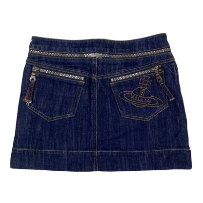 Vivienne Westwood Red Label Zipper Detail Mid Rise Denim Miniskirt