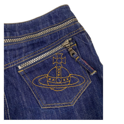 Vivienne Westwood Red Label Zipper Detail Mid Rise Denim Miniskirt