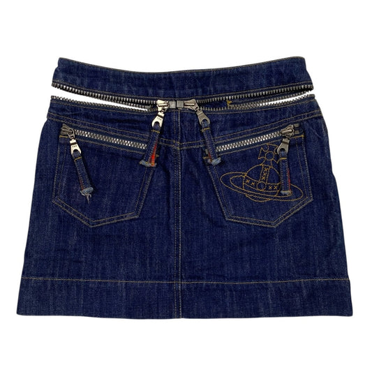 Vivienne Westwood Red Label Zipper Detail Mid Rise Denim Miniskirt