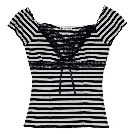 Healthy Karen Striped Lace Milkmaid Top