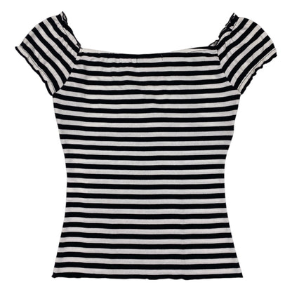 Healthy Karen Striped Lace Milkmaid Top